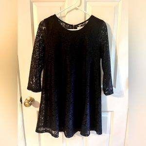 Abercrombie & Fitch Navy Blue Lace Trapeze Dress Small